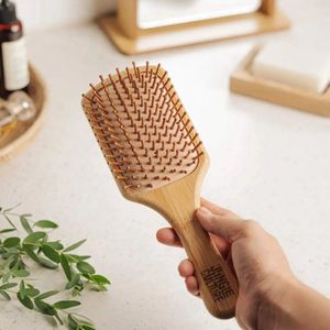 Jungle Culture Bamboe Haarborstel - Duurzame Houten Haarborstel met Natuurlijke Bamboe Pinnen - Milieuvriendelijke Haarverzorging voor Alle Haartypes - Plasticvrije Haarborstel voor Lang, Kort & Krullend Haar