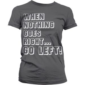 Hybris When Nothing Goes Right... Go Left! Girly T-Shirt Damen Dark-Grey-S