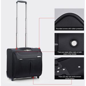 Luxe 16 Inch Zakelijke Reizen Carry-On Bagage Boarding Laptop Koffer Trolley Case Rollende Wielen Met Anti Diefstal Wachtwoord Slot