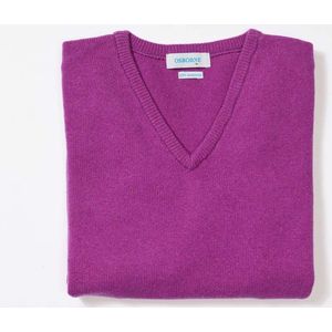 Osborne Knitwear Trui met V hals - Dames - Lamswol - Foxglove - XL