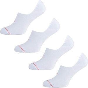 Undiemeister Sokken Heren - Footies - 4-pack - Chalk White (Wit) - Zijdezacht - Mellowood Tencel - Extra Stevig - Sokken - Handgemaakt - Anti-transpirant - Maat 47-49
