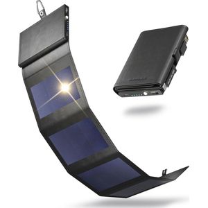 Compacte Solar Powerbank met 4000 mAh - Ideale Zonnelader voor Kamperen en Wandelen