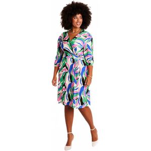 Korte uitlopende gebreide jurk met grafisch motief