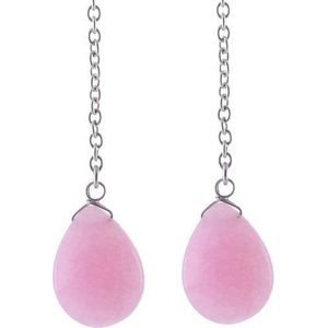 Behave Oorbel hanger bewerkt met een druppelvormige natuursteen (agate)