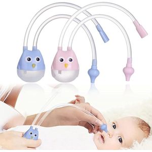 Cartoon Neuszuigers voor Baby's - Anti-Reflux Katheter Neuszuiger geschikt voor Kleine Kinderen (Roze en Blauw)