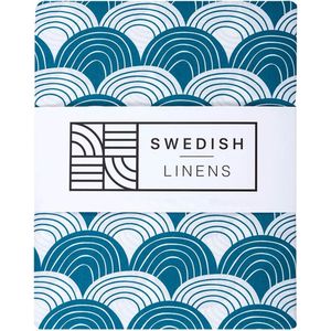 Swedish Linens - Kussensloop Rainbows (50x75 cm) - Kussensloop - Moroccan Blue