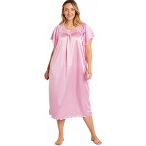 Lang satijnen nachthemd antistatisch kant