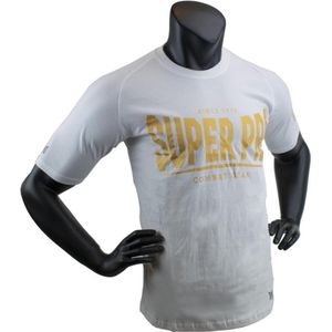 Super Pro T-Shirt S.P. Logo Wit/Goud Extra Extra Large