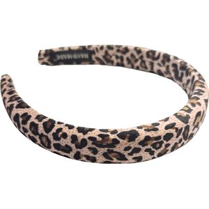 Velvet Luipaard Haarband / Diadeem - Beige | Fluweel/Polyester | Fashion Favorite