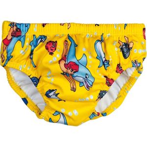 BECO baby zwemluier, slip-vorm, dolfijntjes motief, geel, maat L