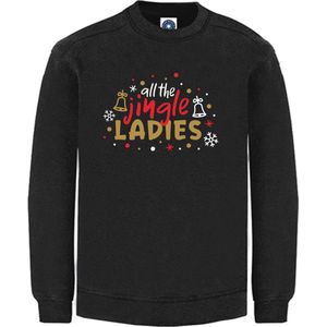DAMES Kerst sweater - ALL THE JINGLE LADIES - kersttrui - zwart - large -Unisex