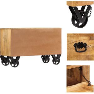 vidaXL Schoenenkast - Schoenenkasten - Schoenenkist - Schoenenkisten - Schoenenkast 86x35x55 cm massief mangohout