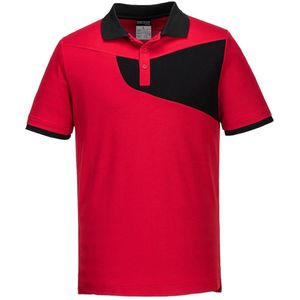 Portwest PW2 Hi Vis polo K/M PW210 - Rood/Zwart - XXL