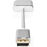 Nedis DisplayPort-Kabel - DisplayPort Male - DVI-D 24+1-Pins Female - 1080p - Verguld - 0.20 m - Rond - Gevlochten - Zilver - Cover Window Box