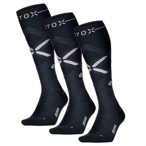 STOX - Energy Socks - Compressiekousen - Navy - 3 Pack - Merino Wol Sokken