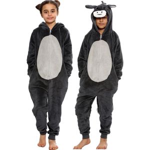 Zachte Fleece Hooded Dier Onesie voor Kinderen - Jumpsuit Pyjama Kostuum voor Jongens en Meisjes 2-13 Jaar