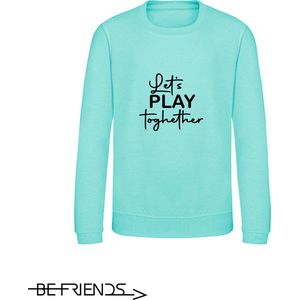 Be Friends Sweater - Let's play together - Kinderen - Mint groen - Maat 1-2 jaar