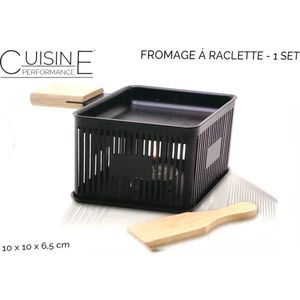 Raclette voor Kaas - 1 persoon- Kaasfondue met de Tapas Fondue -Compact-To-go-10 x 10 x 6.5 cm