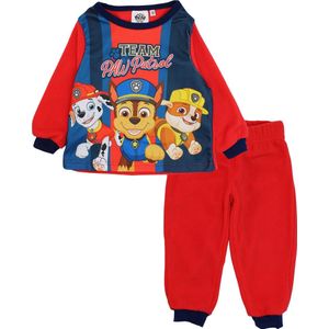 Paw Patrol pyjama fleece team Paw Patrol rood maat 98
