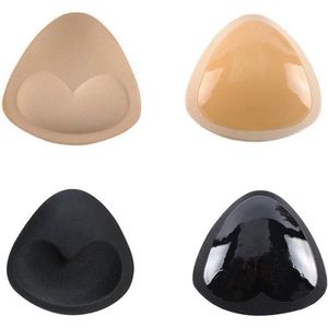 E-Ambar - BH Pads Inserts Voor Borstlift en Push Up - Waterdichte Padding Voor Vrouwen - Sport Badpakken Bikini Jurk - Beige en Zwart - 2 Paar, 11 x 7.5 cm.