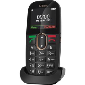 Gigaset GL695 - Mobiele telefoon voor senioren - noodknop - grote toetsen en display - oplaadstation - zwart