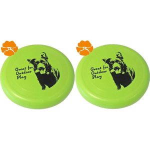 Hondenspeelgoed Frisbee Drijvend - 23cm - Groen - Verpakt per 2 stuks