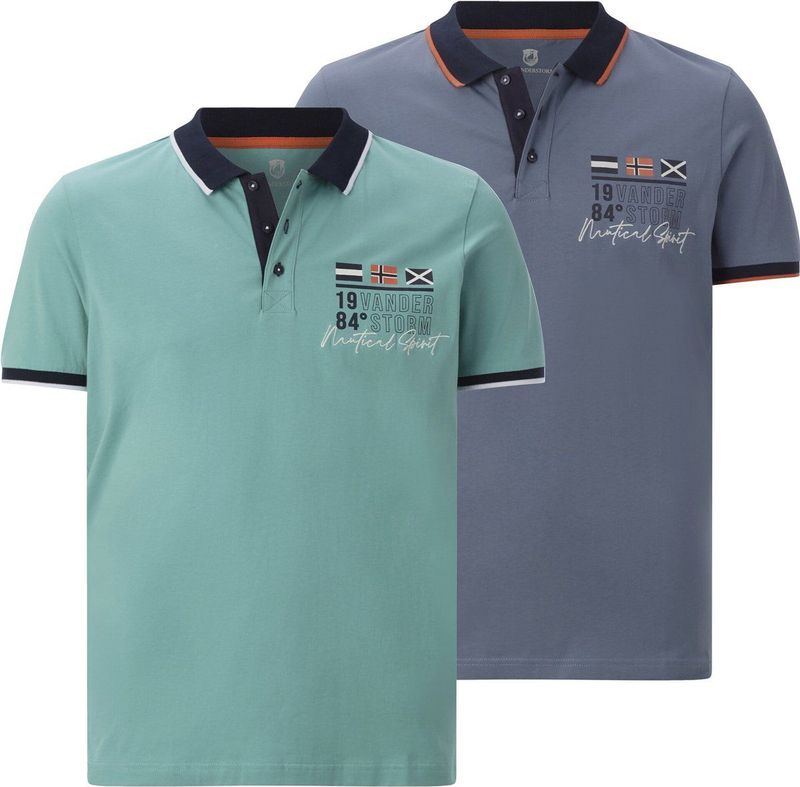 Jan Vanderstorm - MORKLUND - Poloshirts - Blauw - Set van 2