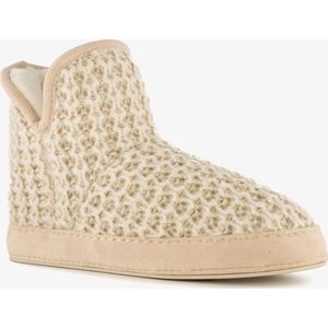 Thu!s gebreide pantoffels met voering beige - Maat 38 - Sloffen