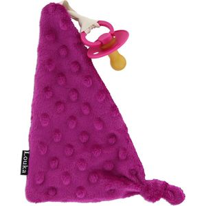 Louka speendoekje driehoek minky fuhsia-roze-meisje-jongen-minky-speenknuffel-excl. speen