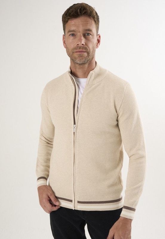 Felix Hardy Vest Met Rits - Cardigan - 100% Katoen Heren Beige - 2Xl