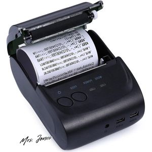Mrs. Jones Mini Draadloze POS Ontvangst Thermische Printer - IOS Android Windows - USB - Bluetooth 4.0 .