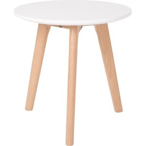 Housecraft Living Bodine Bijzettafel Rond Hout Wit - Set van 2