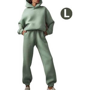 Bovista Joggingpak Dames - Huispak - Trainingspak - Volwassenen - Capuchon - Jogging Pak - Joggingspak - Licht Groen - Maat L