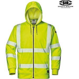 SIR SAFETY CIRCUS Hi-Vis Geel Yellow Sweater Werkjas Veiligheidsjas - Reflecterende Werkjas met Multifunctionele Praktische Zakken