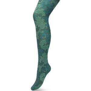 Bonnie Doon - Ornament Tights - Panty - Donker Groen - 60 Denier - Grafische Print