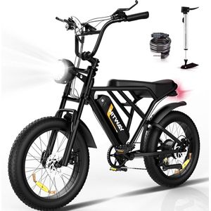 Hitway Elektrische Fiets BK29 - 20*4.0 Inch Fatbike - Mountain Snow EBike met Afneembare 48V 15Ah Lithium Batterij - City Commuter E-Bike met 250W Motor - 7 Versnellingen - IP54 Waterdicht