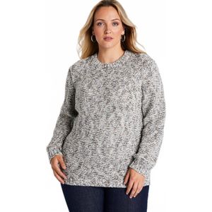 Voorgevormde trui met ronde hals in wol en alpaca