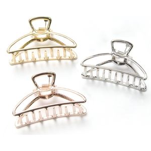 Somstyle Luxe Haarklem Set - 3 Stuks - Haarclips Groot - Bananenklem - Haarspeld - Haarklemmen Dames - Goud, Roze & Zilver