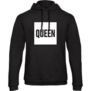 King / Queen Hoodie Blok (Queen - Maat XS) | Koppel Cadeau | Valentijn Cadeautje voor hem & haar