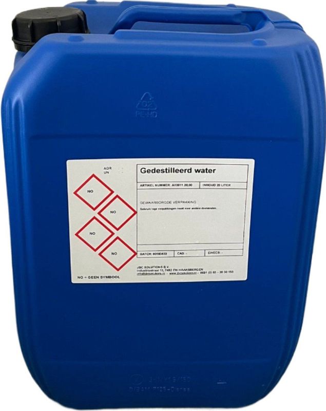 Online chemicalien - Gedestilleerd Water - 20 L - Accu Water - Strijkwater - Zuiver en Veelzijdig