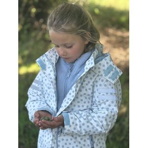 Ducksday - Winterjas - Kinderen - Waterdicht - Ademend - 3 in 1 - Winterjas - Unisex - Wit - Lichtblauw- Jackie - Maat 146/152 - 12 jaar