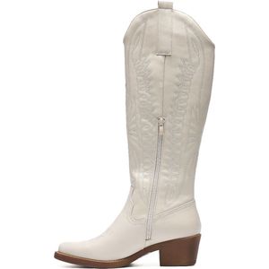 SmileFavorites® Dames Cowboylaarzen met Hak - Beige - Imitatieleer - Maat 36