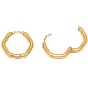 Lucardi - Eve - Eve gold plated oorbellen ronde buis