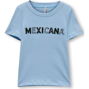 ONLY mini meisjes T-shirt GINNA Clear Sky Mexicana Regular Fit