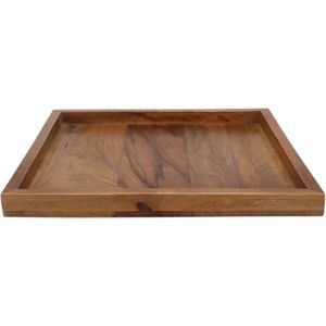 DK Design Kaarsenbord/decoratie dienblad Mumbai - mangohout - 25 x 25 cm - vierkant