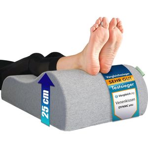 DYNMC you Beenkussen Grijs 18/20x40x59cm - Beenverhoger Volwassenen - Beenkussen Rugslaper - Been kussen voor het ontlasten van de benen