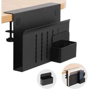 Bureau-Opbergruimte - Laptop-Muurbevestiging - Bureau-Organizer - Bureau-Opbergruimte met Pennenhouder - Kabelgoot Zonder Boren