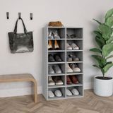 The Living Store Schoenenrek - trendy ontwerp - Bewerkt hout - 54 x 34 x 100.5 cm - Grijs sonoma eiken