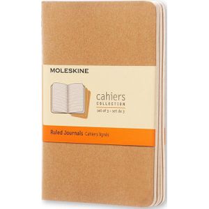 Moleskine Cahier Journals - Pocket - Gelinieerd - Bruin - set van 3