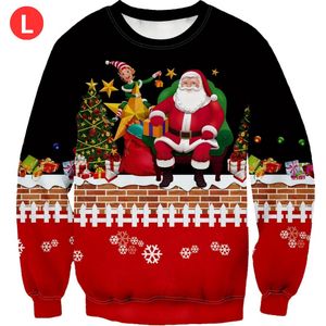 Livano Kersttrui - Heren - Foute Kersttrui - Christmas Sweater - Kerst Sweater - Christmas Jumper - Pyjama - Maat L - Kerstman En Elf